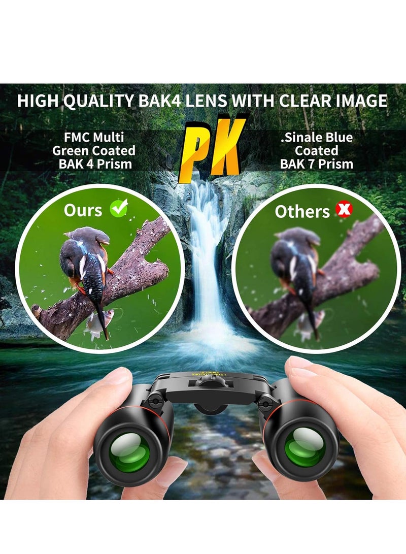 POLDR 12X25 Small Pocket Binoculars Compact Adults,Mini Kids Binoculars Boys for Bird Watching,Concert Theater Opera