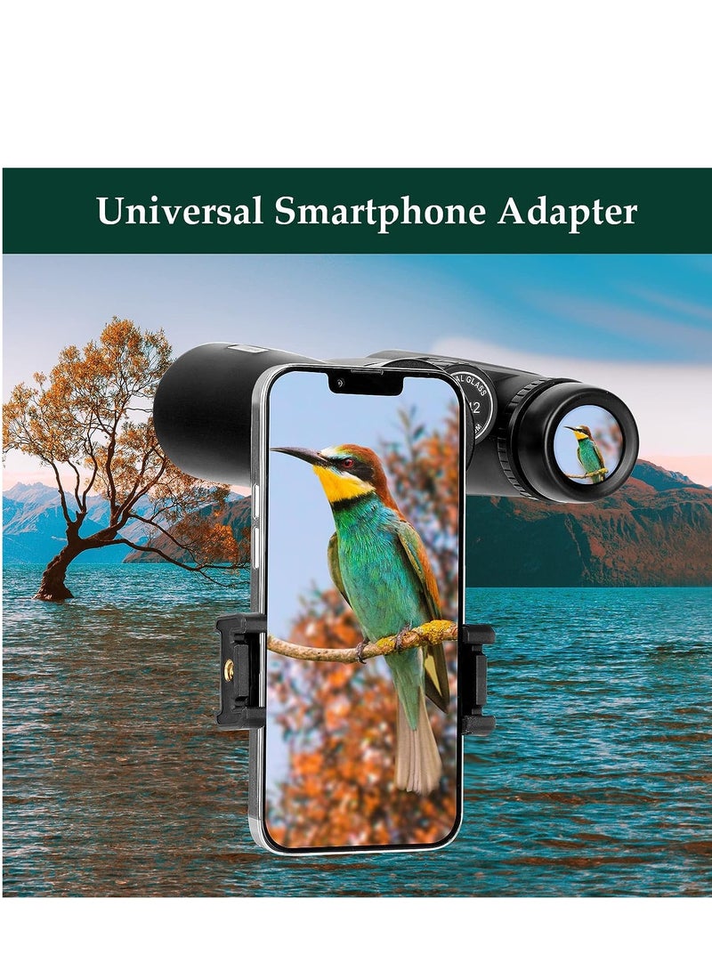 Adorrgon 12x42 HD Binoculars for Adults High Powered with Phone Adapter, Tripod and Tripod Adapter - Large View Binoculars with Clear Low Light Vision - Binoculars for Bird Watching Cruise Travel