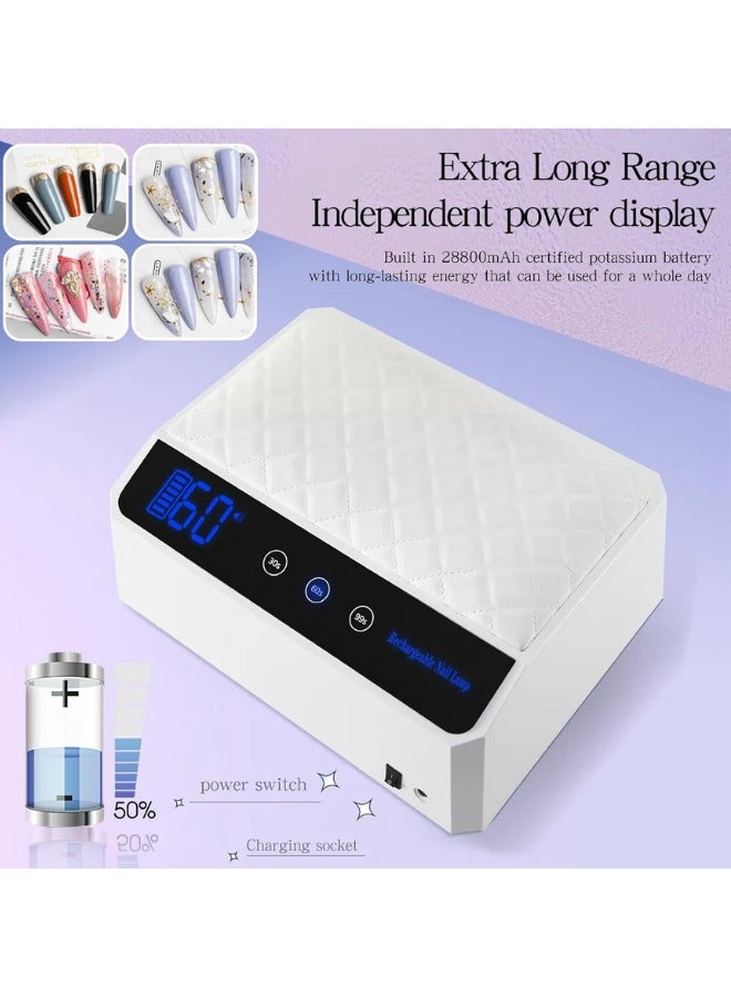 Globalstar 178W Dual Hand UV LED Nail Lamp - Rechargeable, Cordless with PU Cushion for Salon