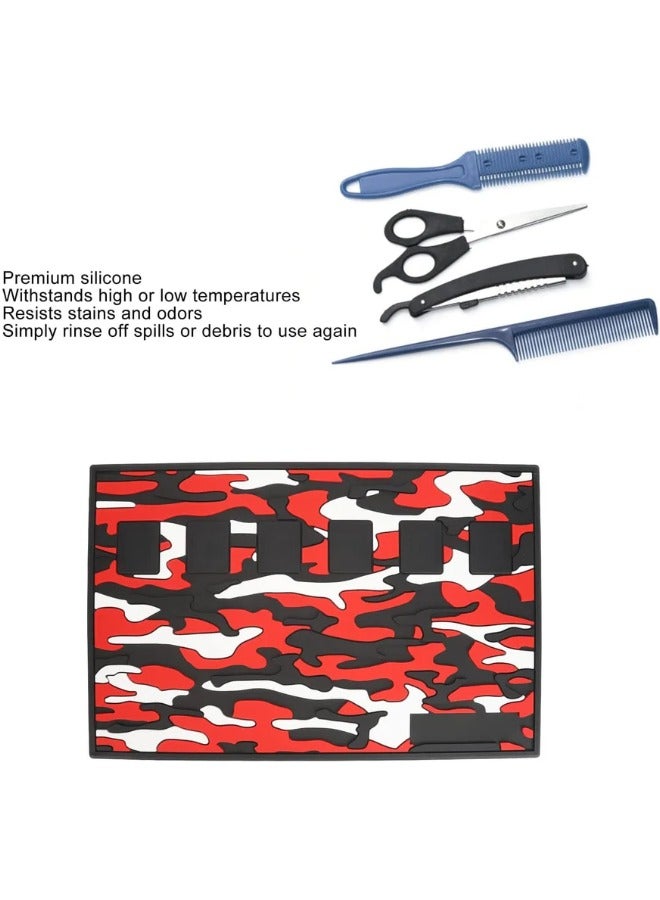 Globalstar Silicone Heat Resistant Styling Mat - Magnetic Organizer for Barber Tools