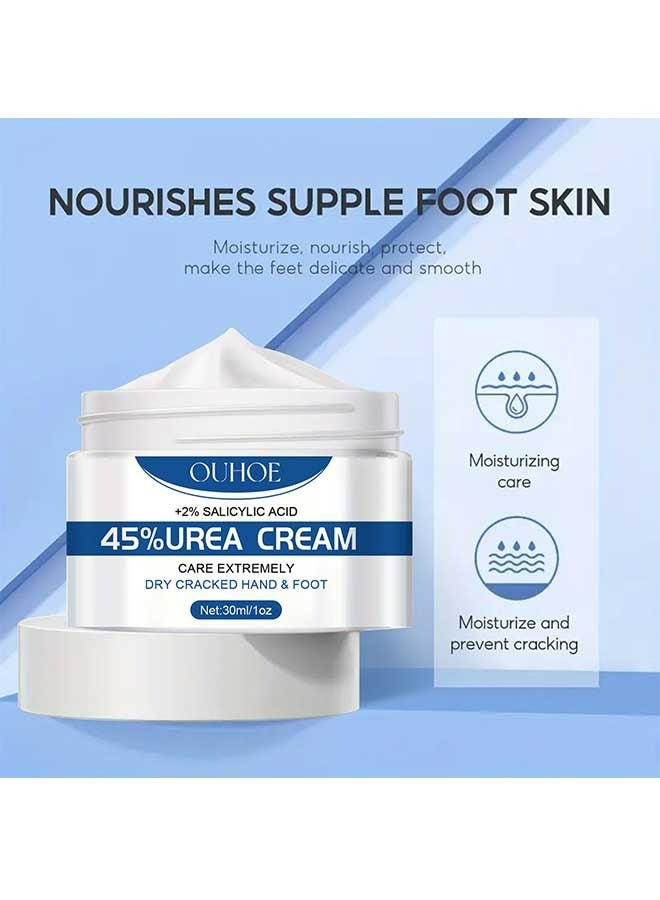Urea 45% Foot Cream with 2% Plus Salicylic Acid, Foot Cream for Dry Cracked Heels - best Callus Remover For Feet & Hands, Natural Moisturizes Nourishes Softens Dry, Rough, Cracked, Dead Skin