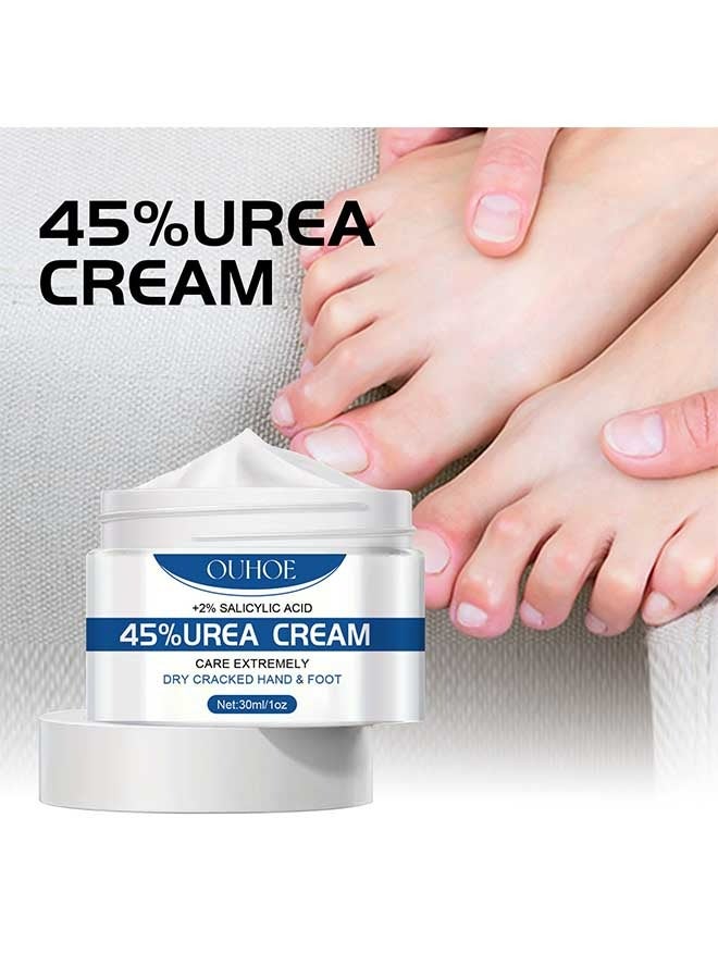 Urea 45% Foot Cream with 2% Plus Salicylic Acid, Foot Cream for Dry Cracked Heels - best Callus Remover For Feet & Hands, Natural Moisturizes Nourishes Softens Dry, Rough, Cracked, Dead Skin