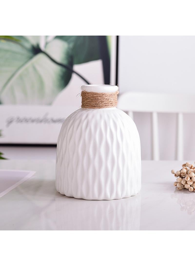 12*15cm Modern Minimalist Living Room Creative Dining Table Coffee Table Home Decoration White Ceramic Vase