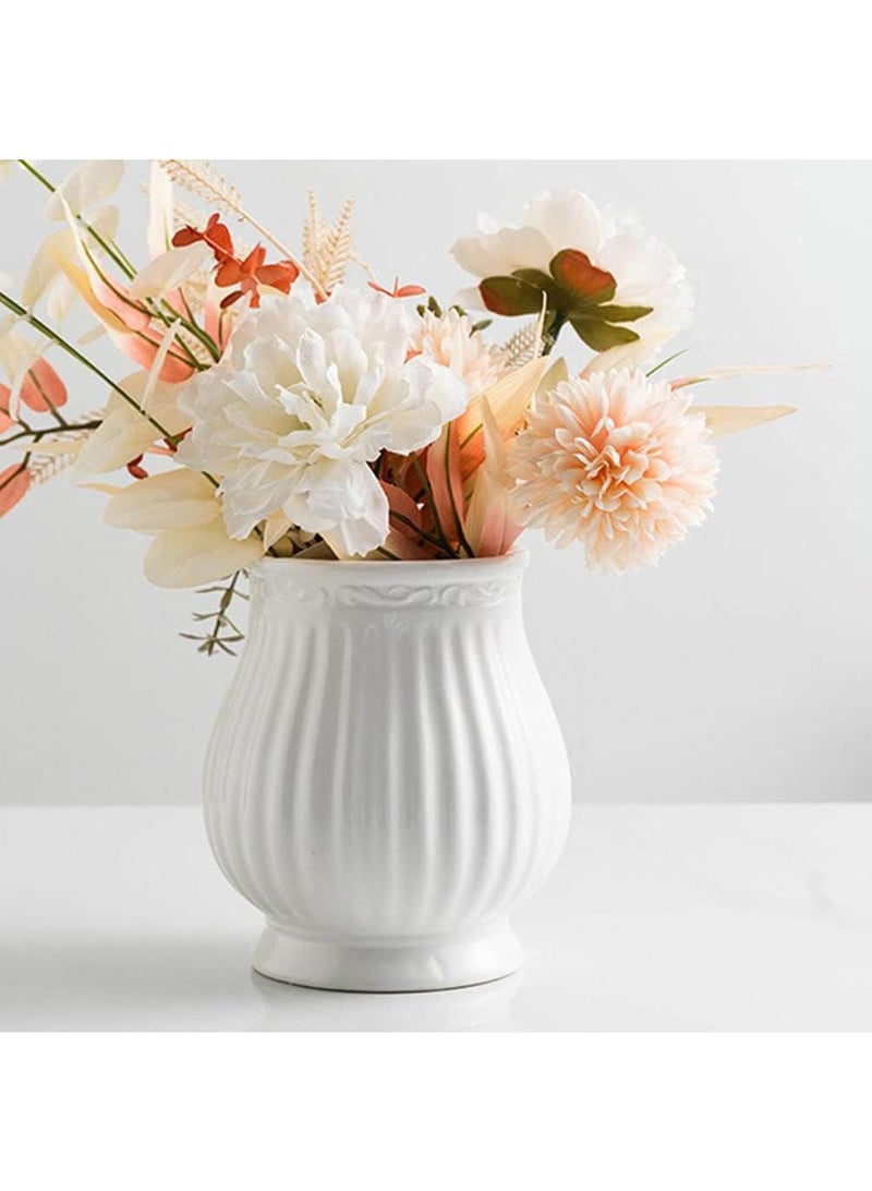 Modern Minimalist Living Room Creative Dining Table Coffee Table Home Decoration White Ceramic Vase