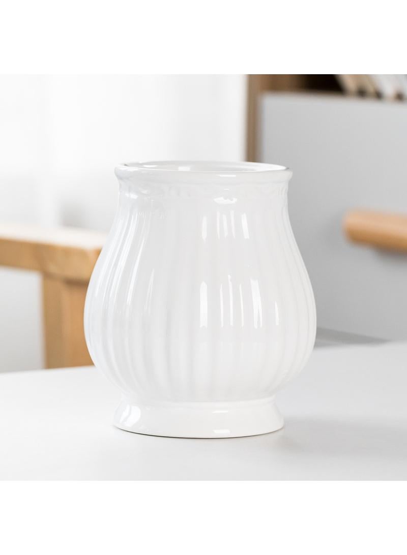 Modern Minimalist Living Room Creative Dining Table Coffee Table Home Decoration White Ceramic Vase