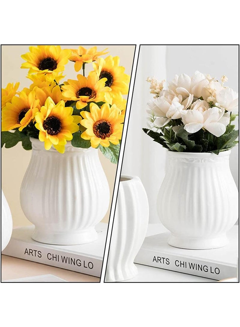 Modern Minimalist Living Room Creative Dining Table Coffee Table Home Decoration White Ceramic Vase