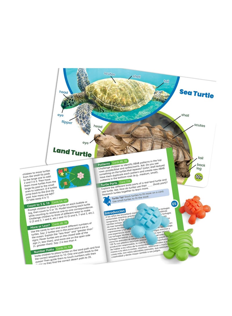 Learning Resources Tactile Turtles Math Activity Set, 36 Colourful Counters With Textures And Sizes, Early Maths And Sorting Toy For Ages 3 Plus, 46 Piece Set