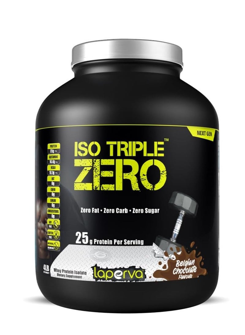 Laperva - Iso Triple Zero Whey Protein Isolate Next Generation, Belgian Chocolate, 4 LB