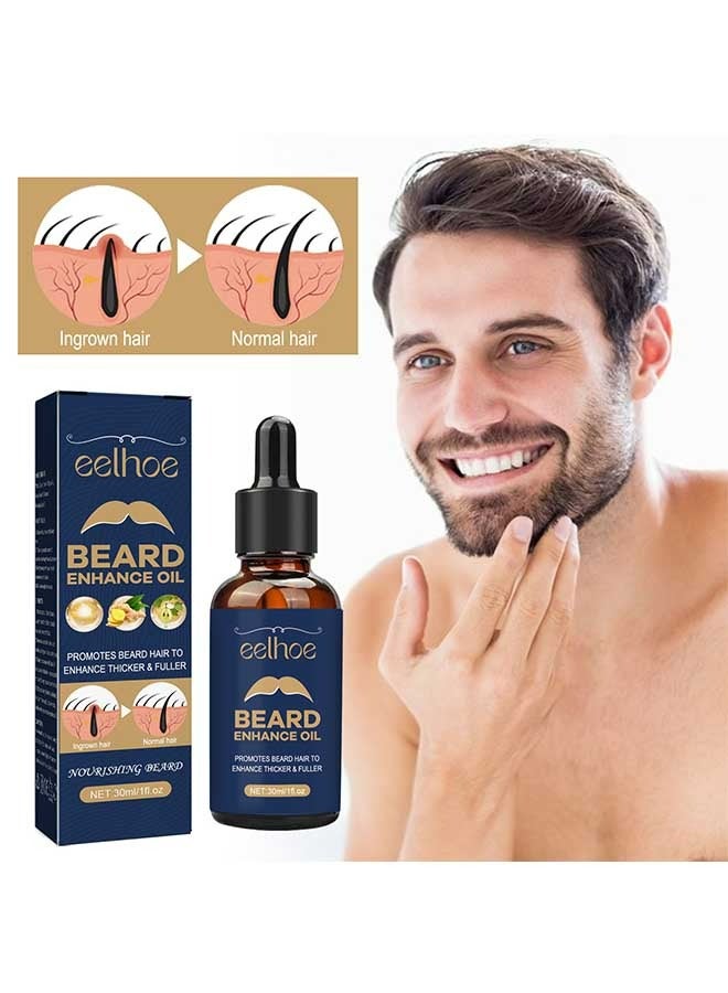 Beard Enhance Oil, for Beard More Full and Thick, Beard Growth Care Serum of Plant Extraction, Pure Natural Promote Beard and Hair Growth 30ml