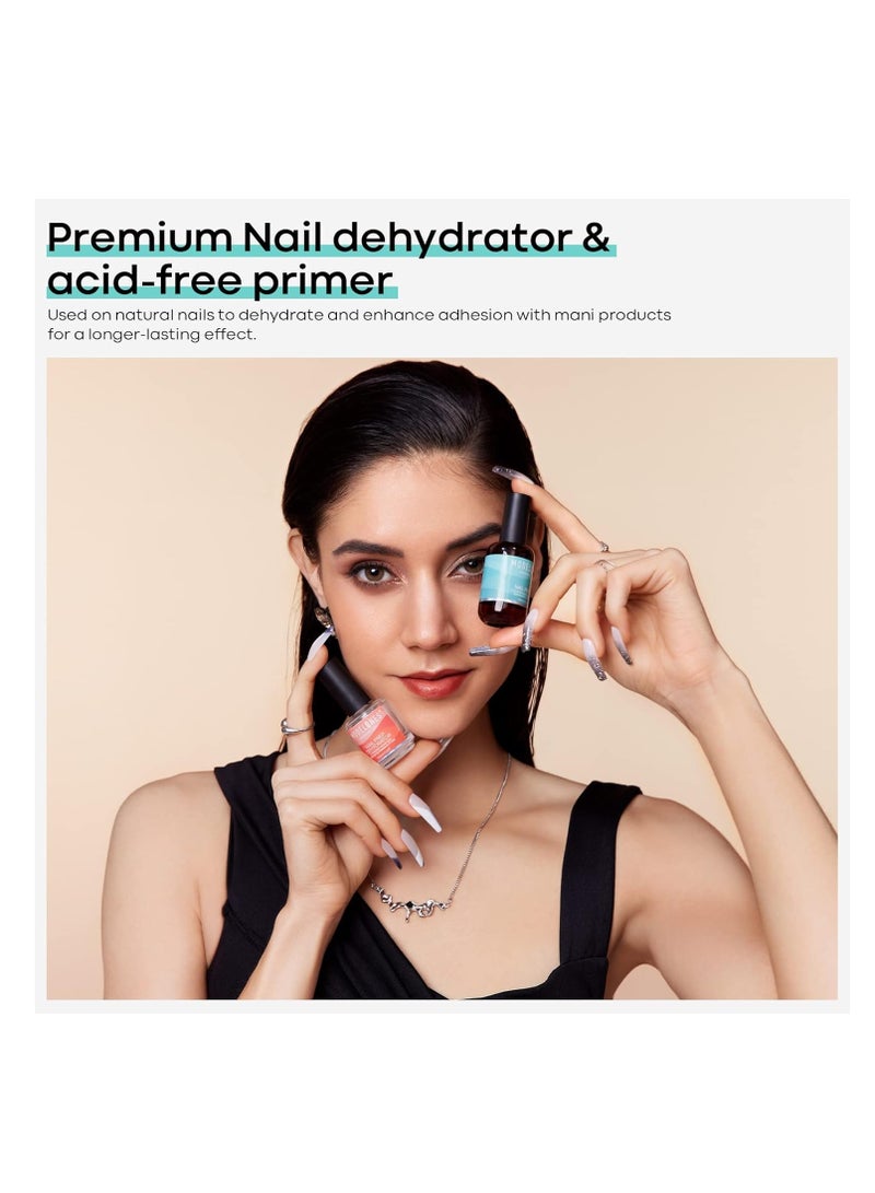 modelones 15 ml Nail Prep Dehydrator and Primer, Nail Prep Dehydrator & Nail Primer Kit, Acrylic Nail Supplies Primer