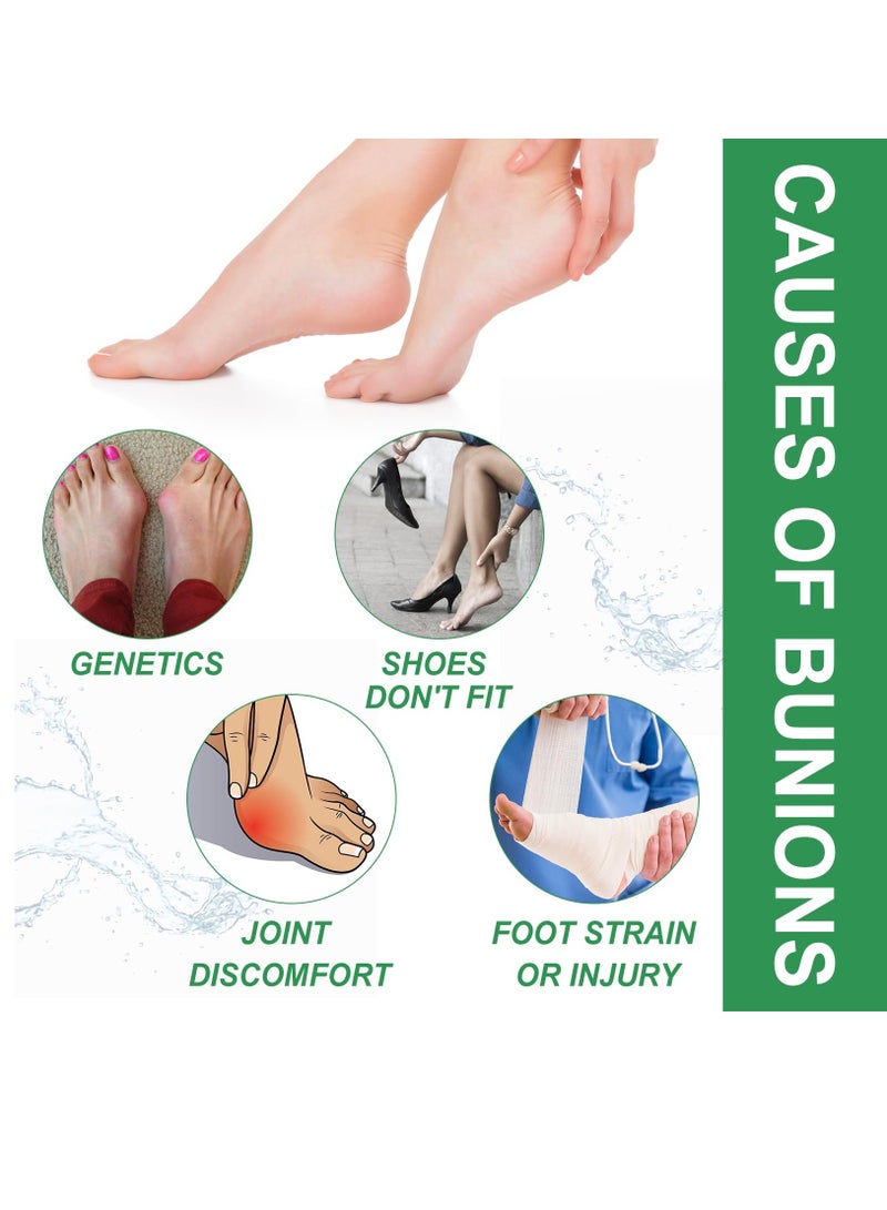 Feetin Bunion Relief Fit Patch, Strong Joints Anti Bunion Patch, Bunion Relief, Toe Spacers for Foot Pain Relief from Rubbing & Pressure, Green, 3 Box