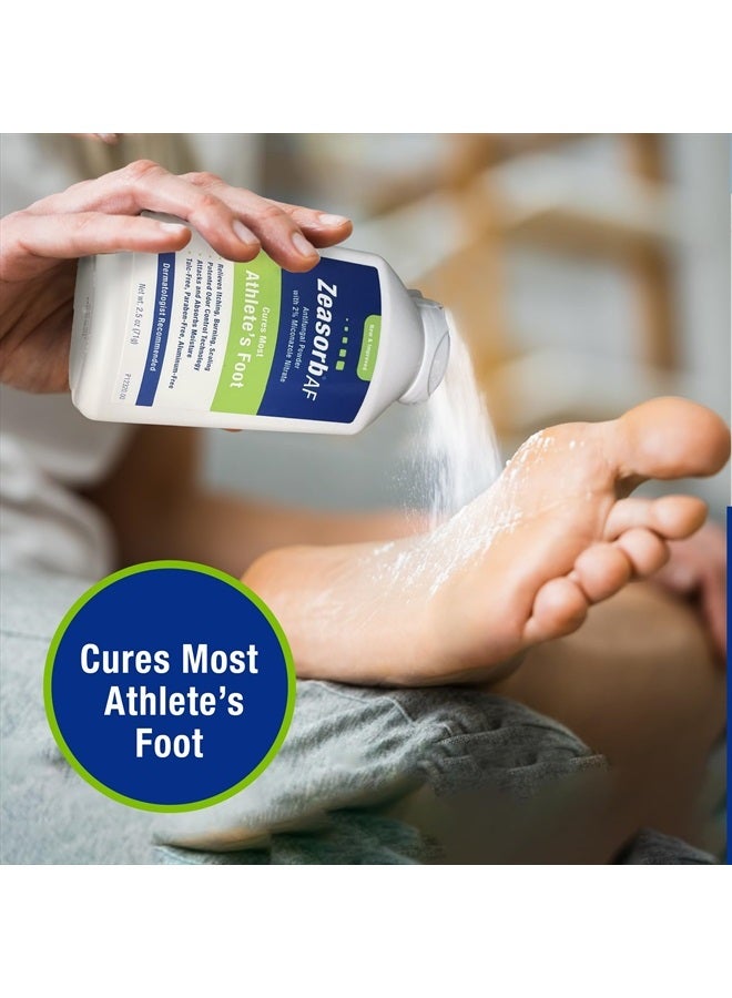 Super Absorbent Athlete's Foot Antifungal Treatment Powder, Dermatologist Recommended, Patented Odor Control Technology, with 2% Miconazole Nitrate and Soothing Aloe, Talc-Free, 2.5 oz Bottle