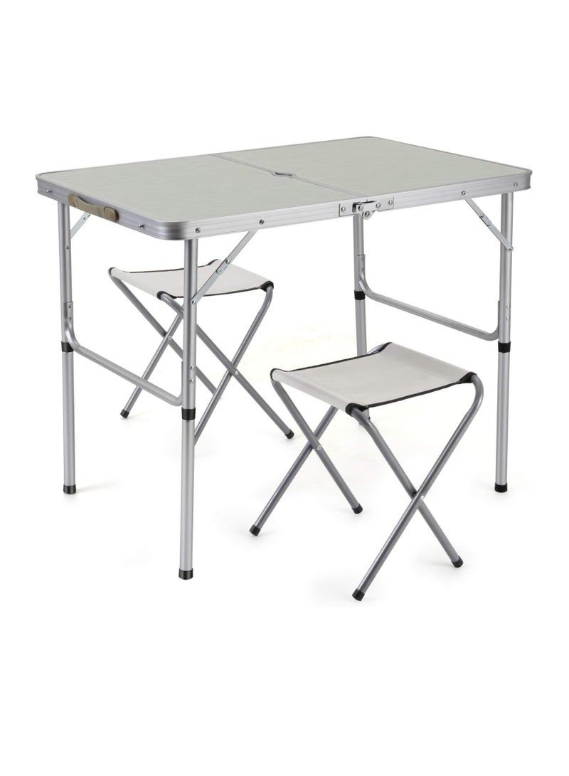 Camping Table Portable Outdoor Aluminum Folding Table BBQ Camping Table Picnic Folding Tables Candy Light Color Desks+Chairs