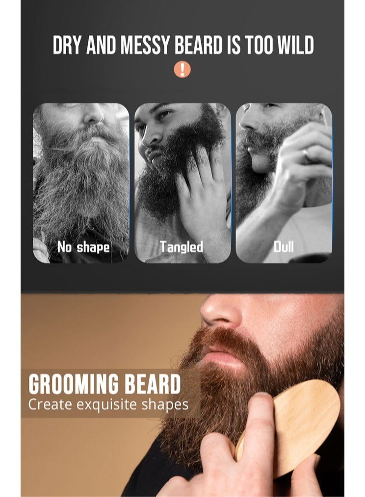 Beard Kit For Men Grooming & Care W/Beard Wash/Shampoo - Beard Growth Oil,Beard Balm Leave-in Conditioner,Beard Comb,Beard Brush,Beard Scissor -100% Pure & Organic Beard Growth Kit(7 Packs/ Set)