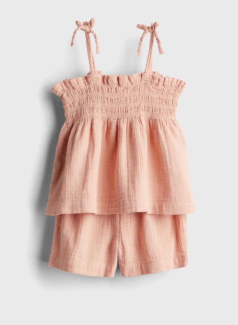 Kids Ruched Top & Shorts Set