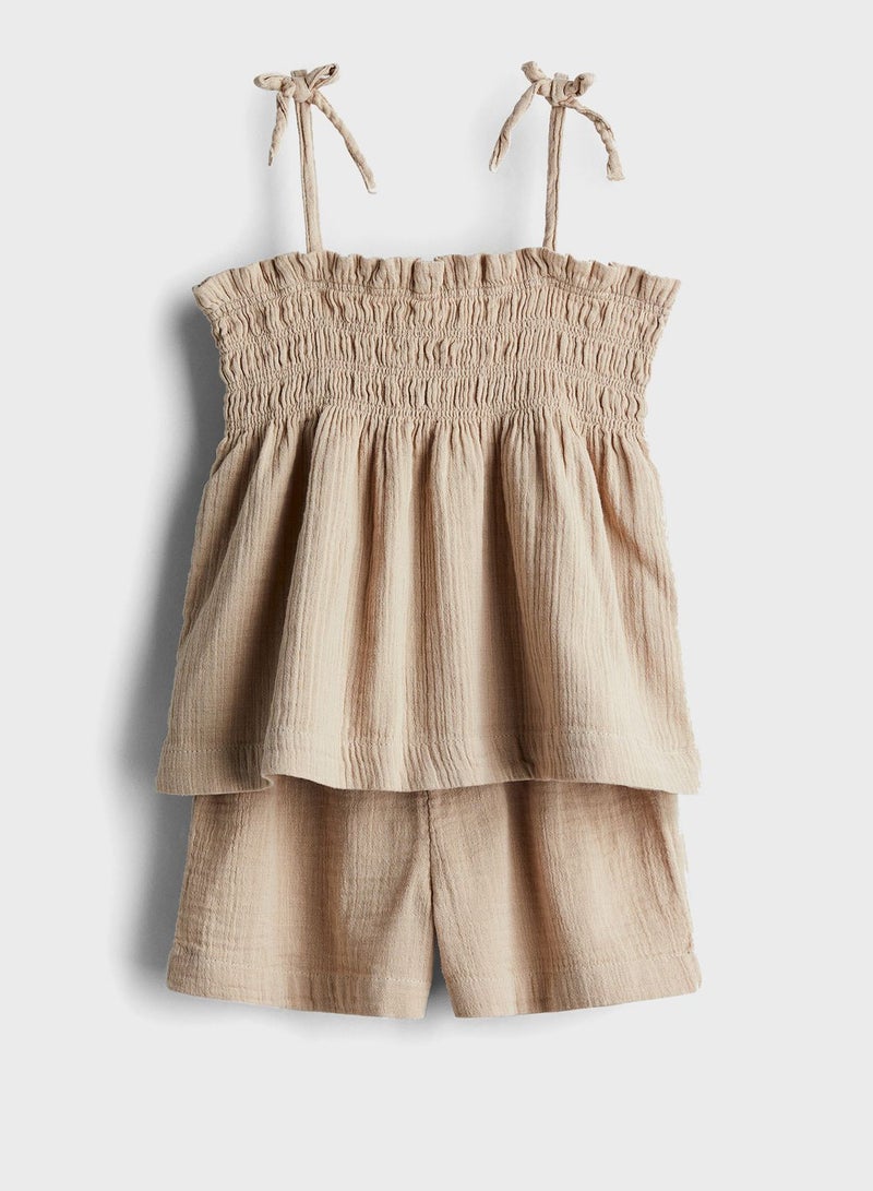 Kids Ruched Top & Shorts Set