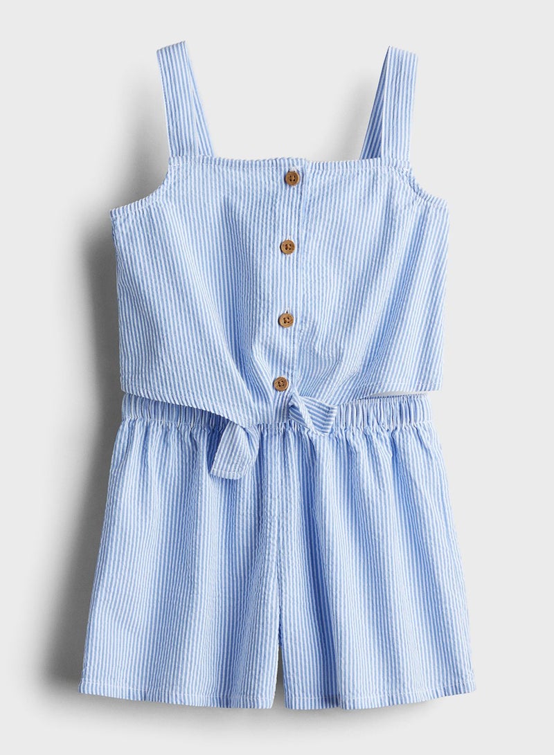 Kids Button Detail Top & Shorts Set