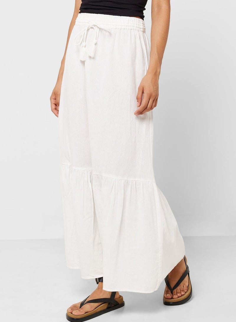 Elasticated High Waist Maxi Skirt