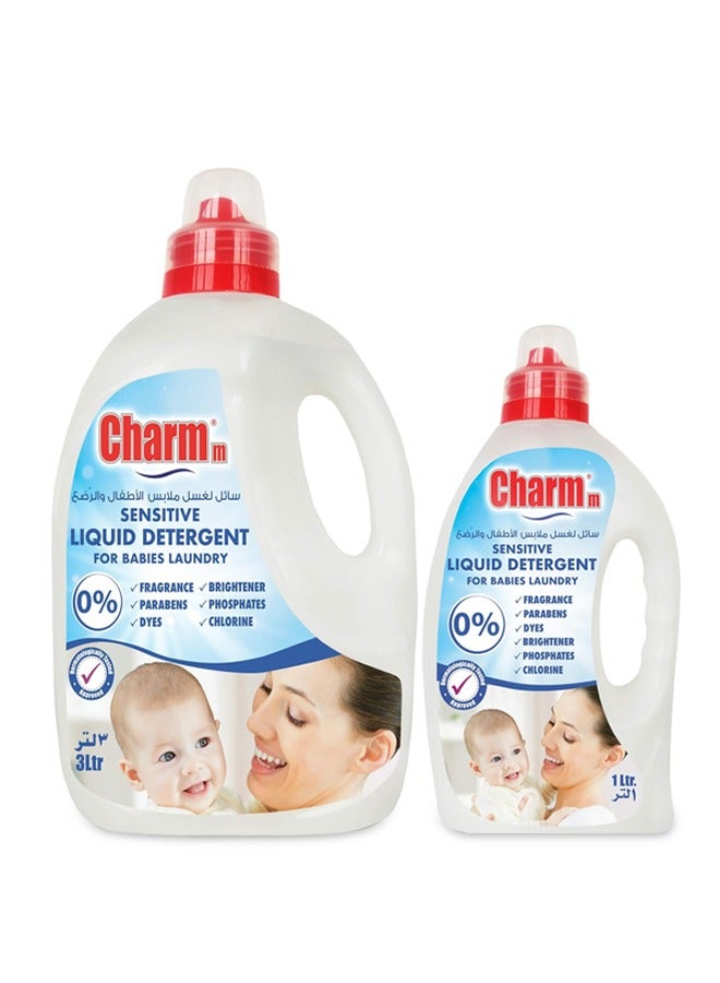 Charmm Sensitive Laundry Liquid for Babies Laundry 3L+1L