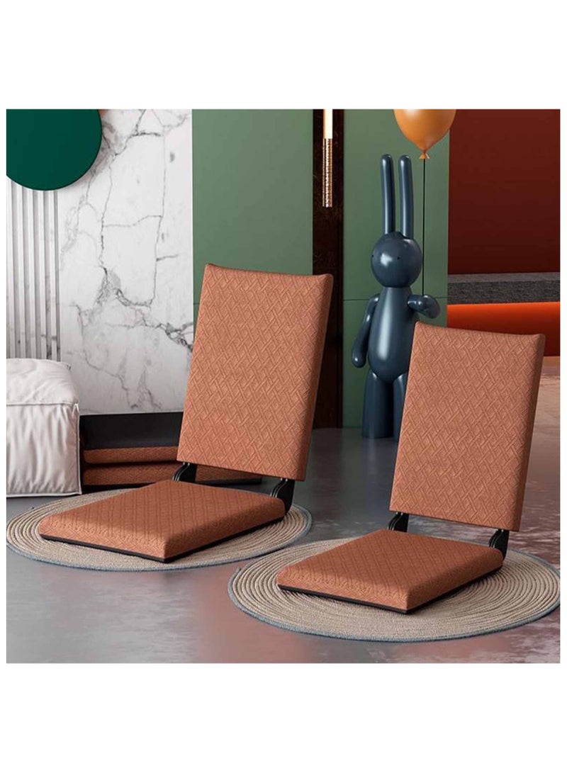 Tatami Floor Chair Portable Floor Chair with Backrest Support - Multi Angle Adjustable Folding Sponge Upholstered Seat for Gaming, Meditation, Classroom, Living Room