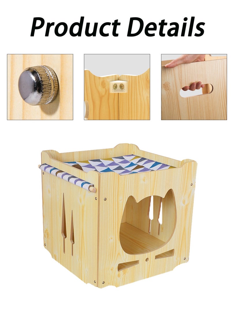 Cat Nest Cat Tree Four Seasons Universal Enclosed Stackable Cat House Hidden Cat Cave Cat Cage Cat Climbing Frame Cat Box Cabinet Cat Hideaway Wood Cabinet Indoor Pet House