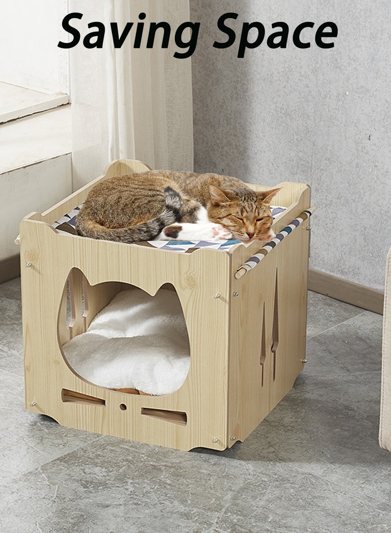 Cat Nest Cat Tree Four Seasons Universal Enclosed Stackable Cat House Hidden Cat Cave Cat Cage Cat Climbing Frame Cat Box Cabinet Cat Hideaway Wood Cabinet Indoor Pet House