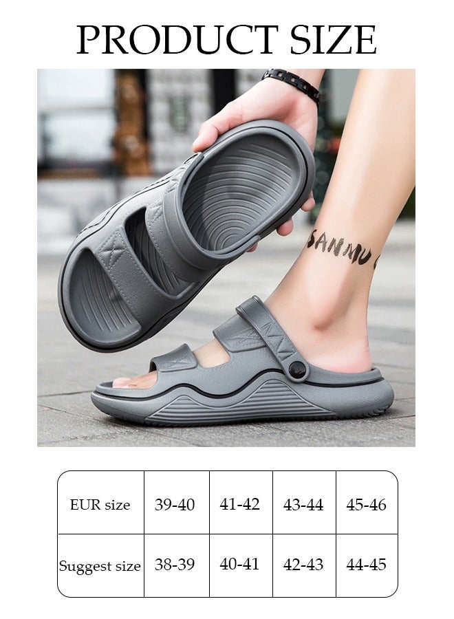 Men's slippers Summer Sandals Lightweight Slide Sandal with Non-slip Soles Thick Sole Beach Slipper Breathable Slip-on Sandal House Flat Slipper for Pool Beach Yard Kitchen Shower