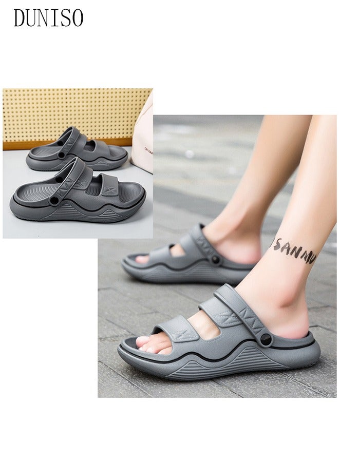 Men's slippers Summer Sandals Lightweight Slide Sandal with Non-slip Soles Thick Sole Beach Slipper Breathable Slip-on Sandal House Flat Slipper for Pool Beach Yard Kitchen Shower