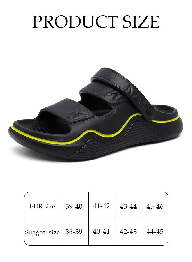 Men's slippers Summer Sandals Lightweight Slide Sandal with Non-slip Soles Thick Sole Beach Slipper Breathable Slip-on Sandal House Flat Slipper for Pool Beach Yard Kitchen Shower