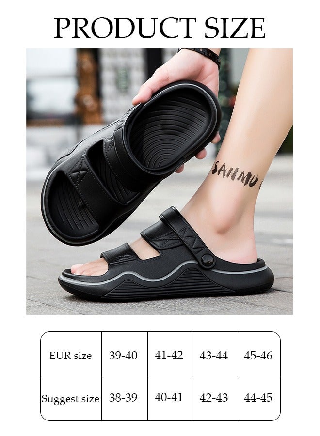 Men's slippers Summer Sandals Lightweight Slide Sandal with Non-slip Soles Thick Sole Beach Slipper Breathable Slip-on Sandal House Flat Slipper for Pool Beach Yard Kitchen Shower