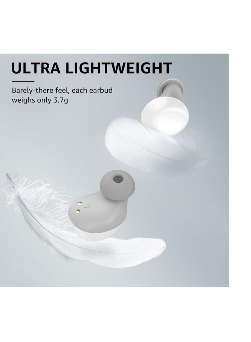 TOZO A1 Mini Wireless Earbuds Bluetooth 5.3 in Ear Light-Weight Headphones Built-in Microphone, IPX5 Waterproof, Immersive Premium Sound Long Distance Connection Headset with Charging Case, White