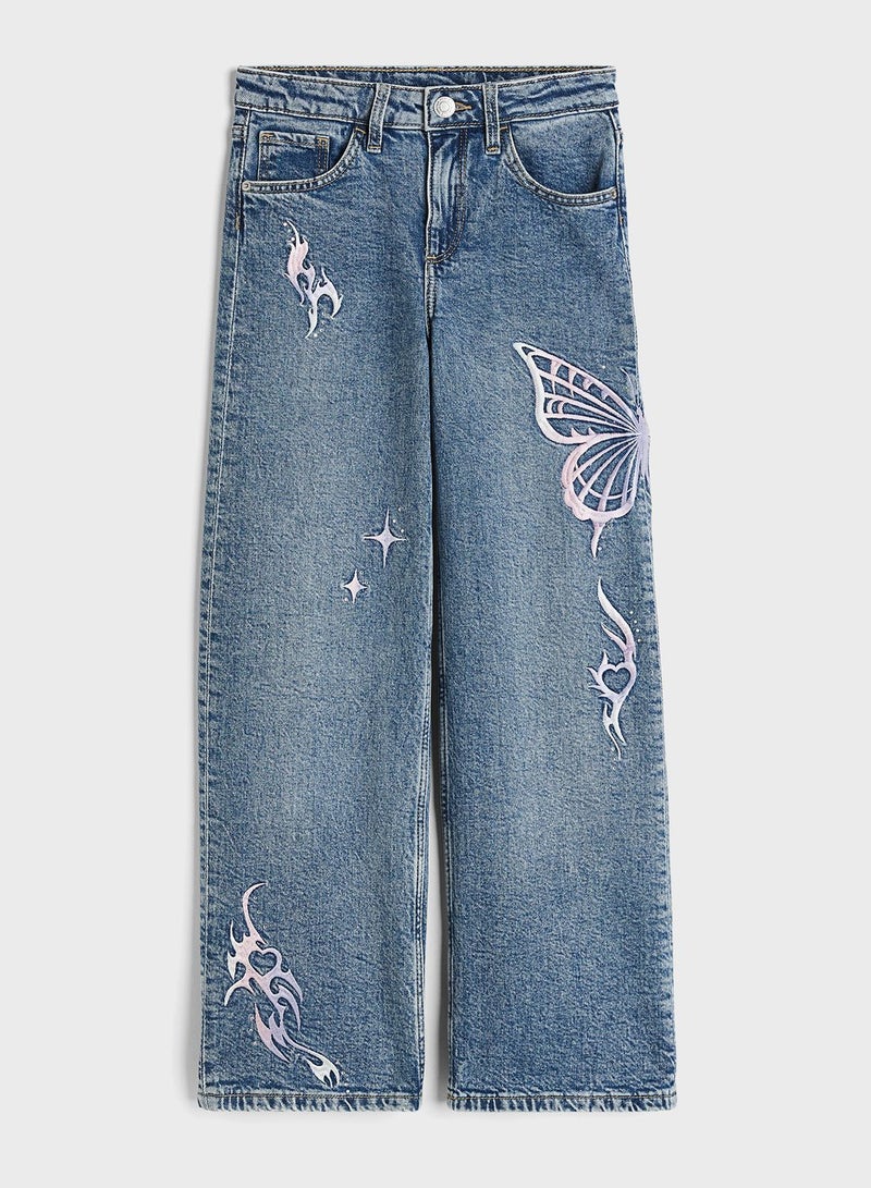 Kids Wide Leg Jeans