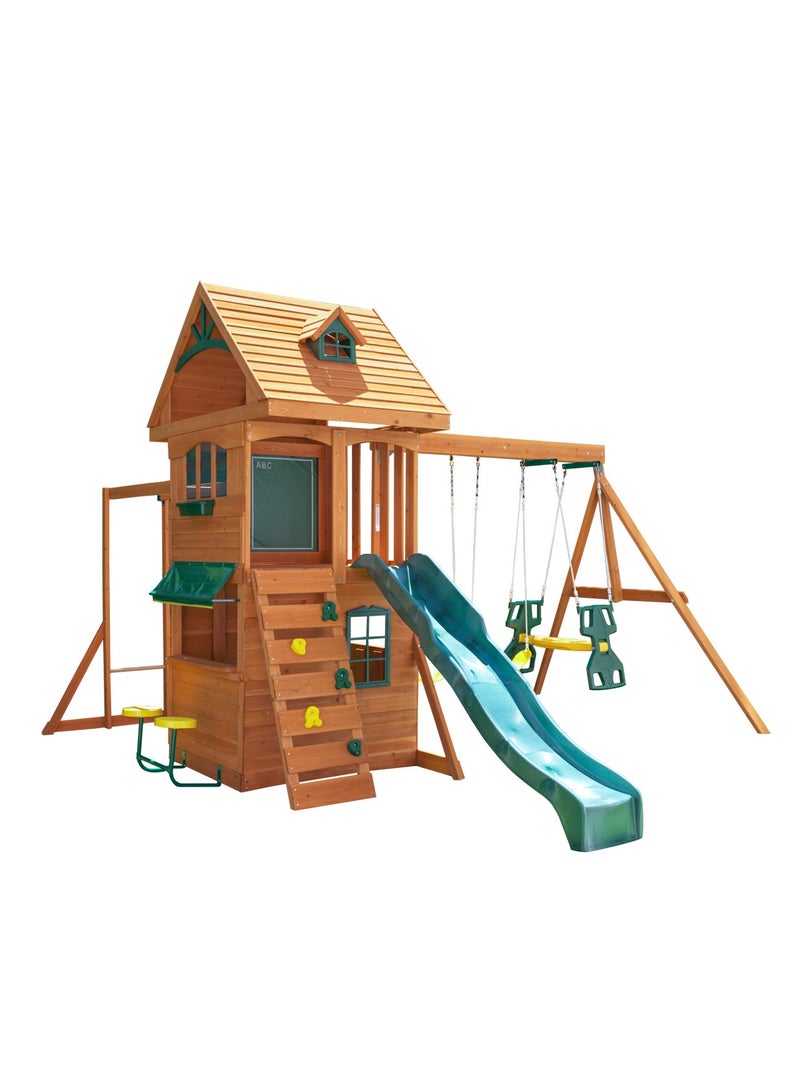 Kidkraft Ridgeview Deluxe Clubhouse Wooden Swing Set / Playset