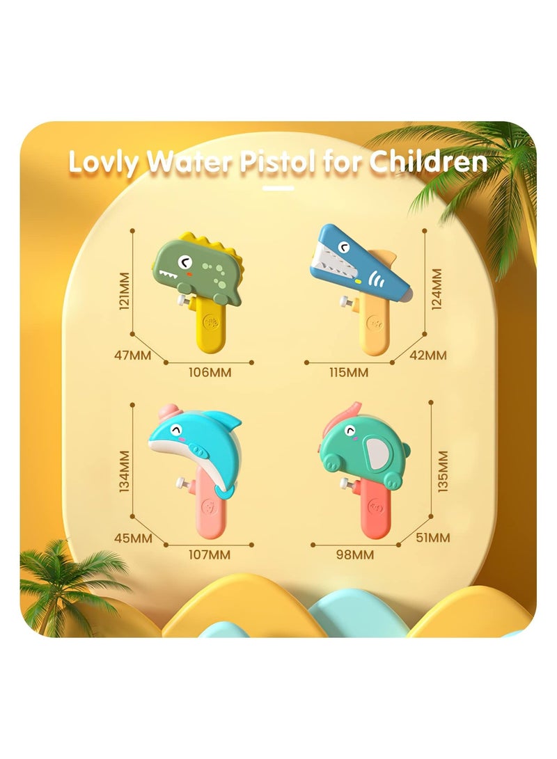 4 Pack Geometric Water Guns with Large Capacity for Kids