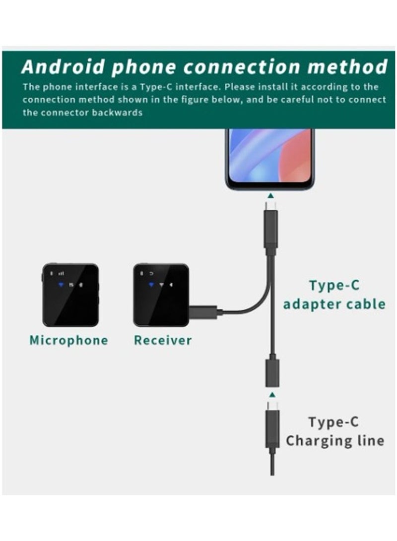 MII Dual Channel Wireless Microphone for Phone Lapel One Touch Noise Cancelling Microphone Mic with Charging Box Noise Reduction for Video Android IOS Camera laptop