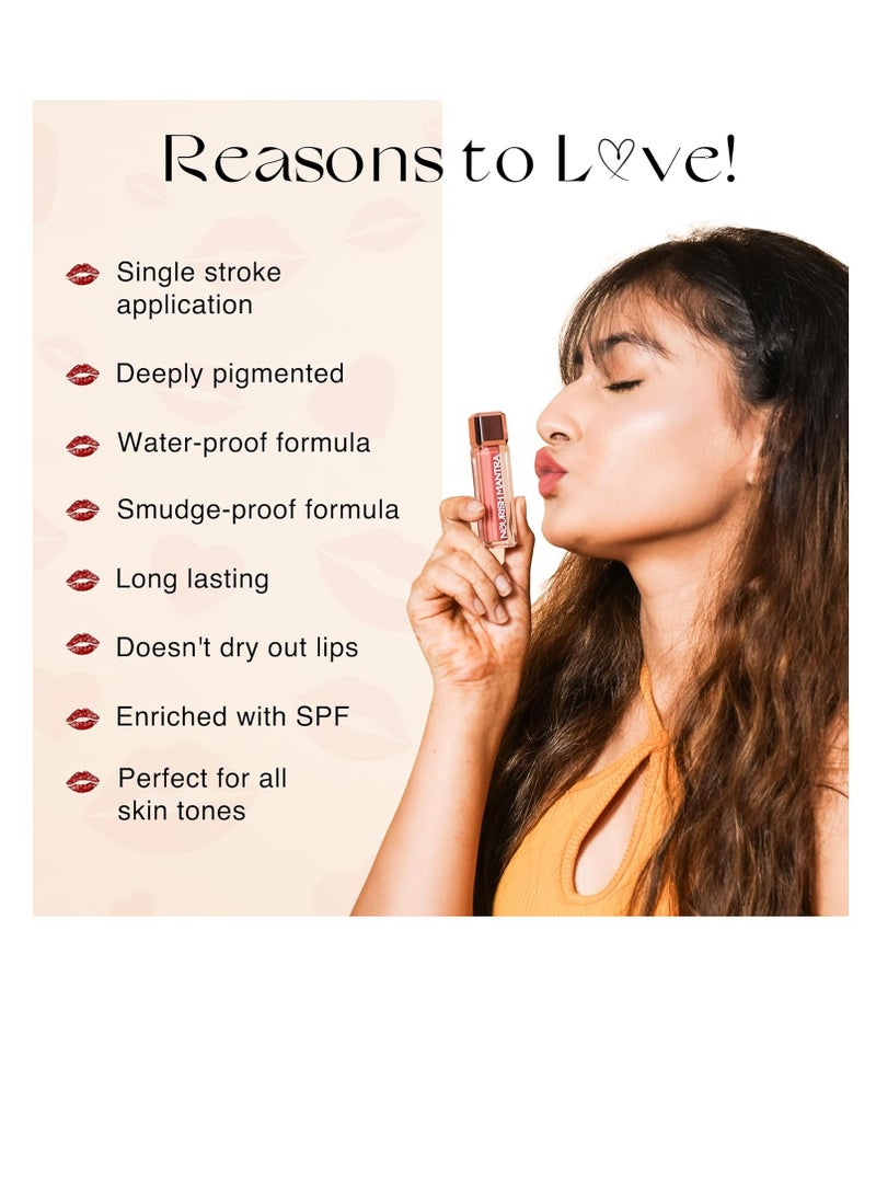 Nourish Mantra’s Ishq vala Red Lipstick  3.5ml  Creamy Matte Liquid Lipstick with SPF Water Proof Smudge Proof Transfer Proof Long Lasting Suits All Skin Tones