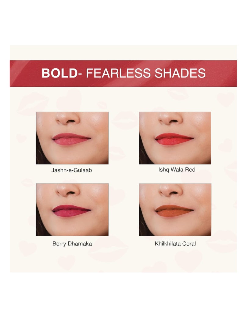 Nourish Mantra’s Ishq vala Red Lipstick  3.5ml  Creamy Matte Liquid Lipstick with SPF Water Proof Smudge Proof Transfer Proof Long Lasting Suits All Skin Tones