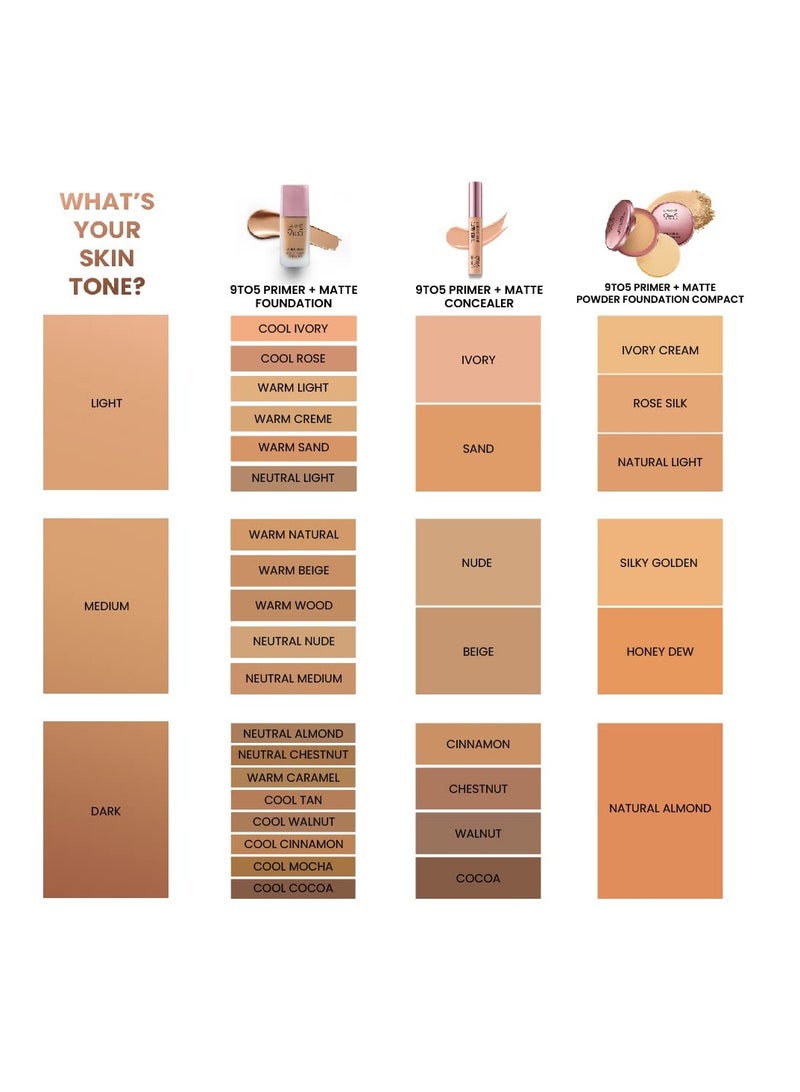 Lakmé 9To5 Primer Matte Perfect Cover Foundation  W160 Warm Sand 25 ml