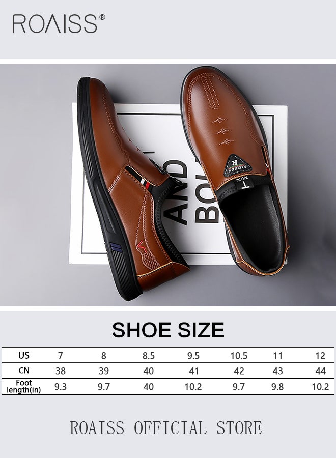 Mens Shoes Classic Business Leather Shoes Fashion Retro Casual Solid Color Set Mens Dress Formal Oxfords