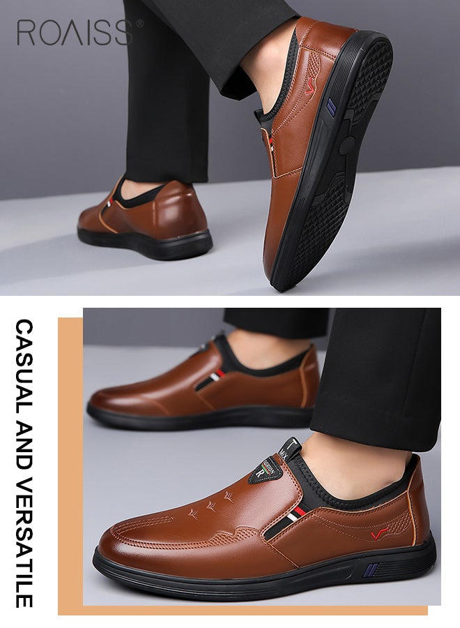 Mens Shoes Classic Business Leather Shoes Fashion Retro Casual Solid Color Set Mens Dress Formal Oxfords