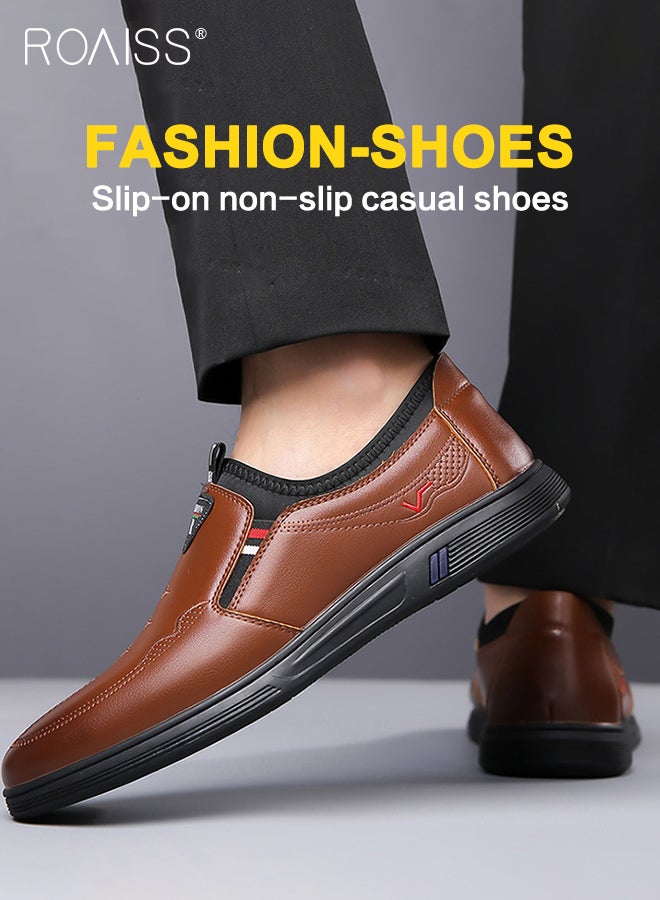 Mens Shoes Classic Business Leather Shoes Fashion Retro Casual Solid Color Set Mens Dress Formal Oxfords