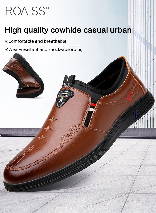 Mens Shoes Classic Business Leather Shoes Fashion Retro Casual Solid Color Set Mens Dress Formal Oxfords