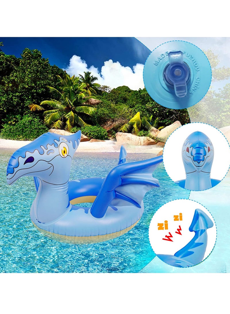 Swim Rings for Adults & Kids, Dinosaur Swimming Pool Rings for Kids, Floaties Inflatable Toy Fun Party Swimming Pool Floats with a Zizi Sound Learn to Swim Water Pool Foats