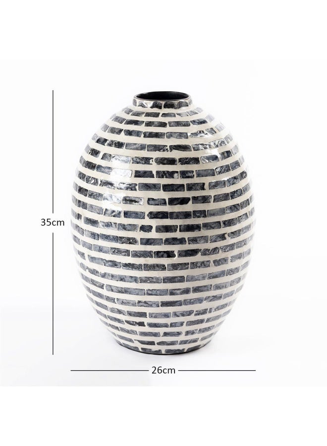 Usaf Vase, White & Grey - 26X35 Cm