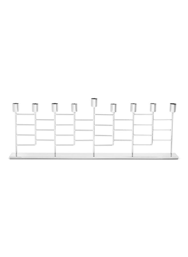 Carre 9-Piece Taper Candle Holder, Silver - 61X22 Cm