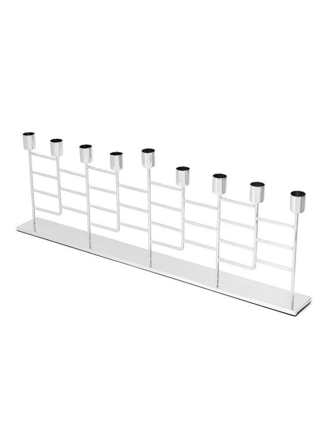 Carre 9-Piece Taper Candle Holder, Silver - 61X22 Cm