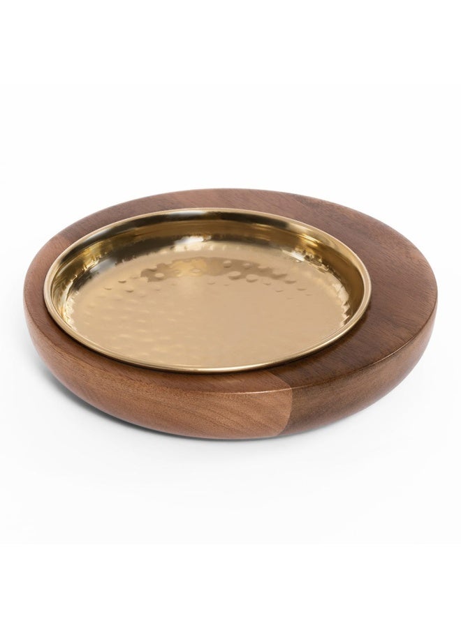 Mado Candle Holder, Brown & Gold - 25.4Cm