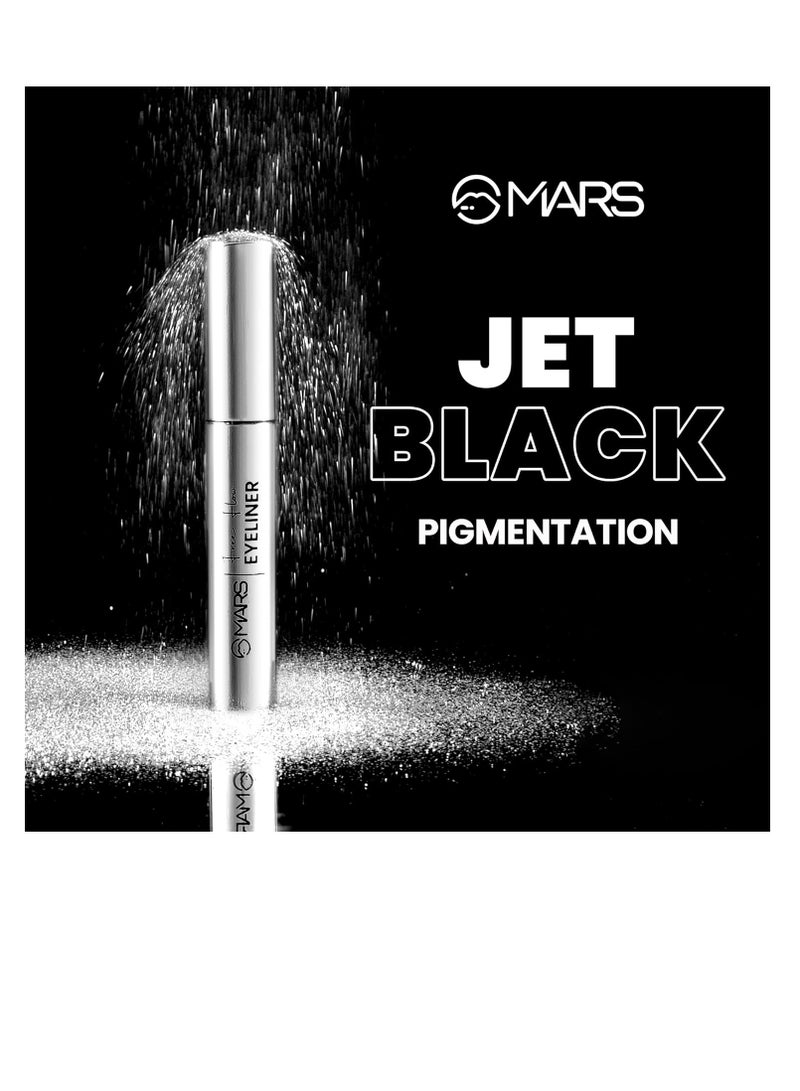 MARS Free Flow Eyeliner with Demi Matte Finish  Long Lasting Smudgeproof and Easy Glide Formula   6 ml