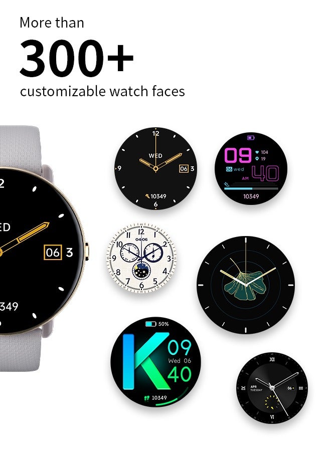 Korean Brand Smart Watch Y6，Business Smartwatch, Waterproof Fitness Watch, Bluetooth Calling, Compatible with Android and iOS, Smart Watch for men, AMOLED Display, Heart Rate Monitoring, Gold