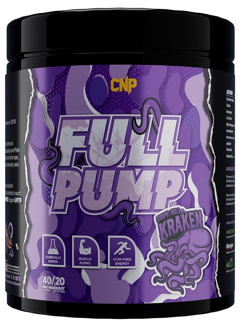 CNP Full Pump Pre-workout 300g Grape Kola Kraken Flavor